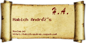 Habich András névjegykártya